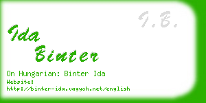 ida binter business card